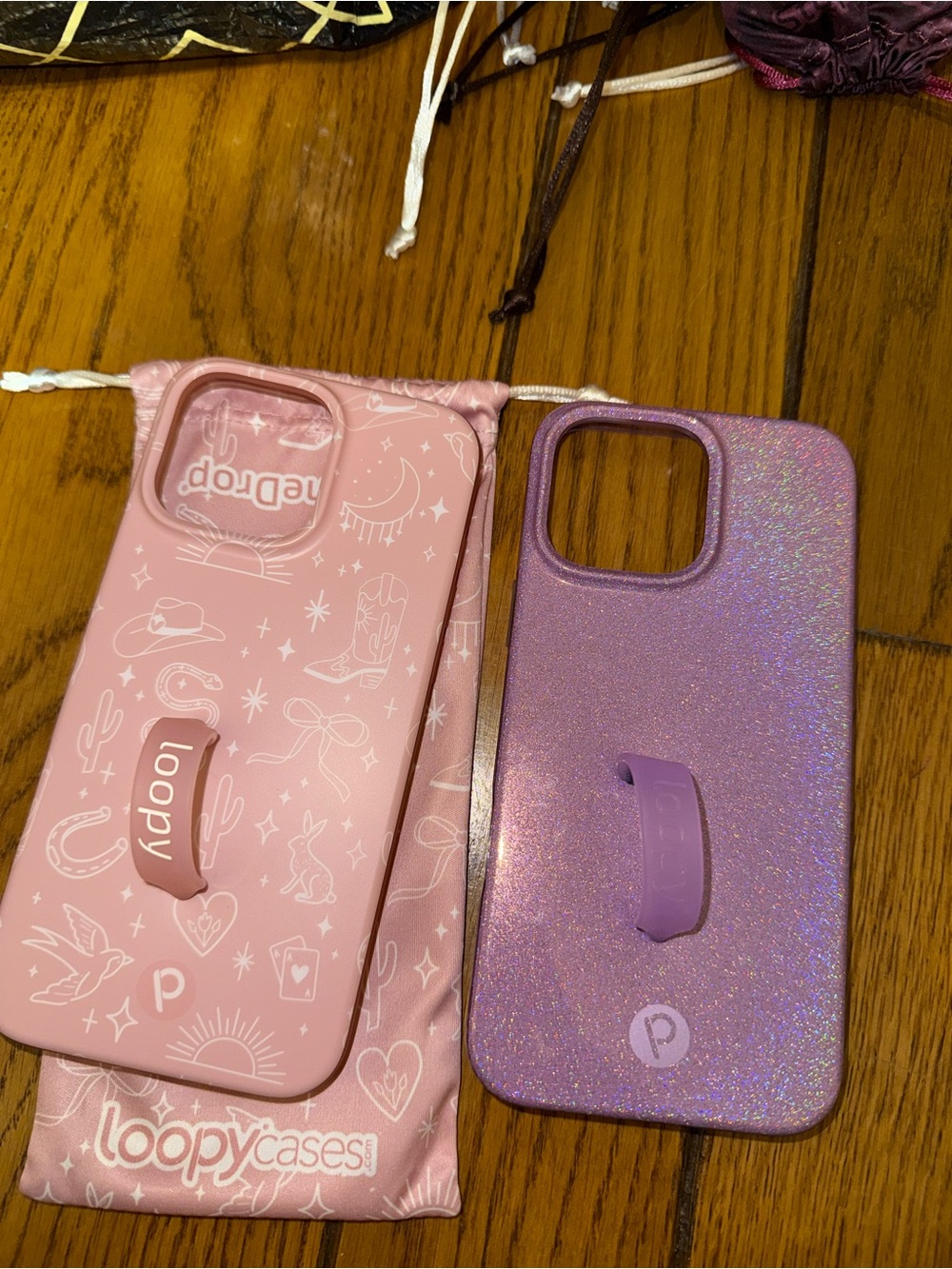Loopy western and purple shimmer cases iPhone 16 pro max
